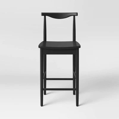 Biscoe Wood Counter Height Barstool Black - Threshold™ 2 Biscoe Wood Counter Height Barstool Black - Threshold™ - Image 2