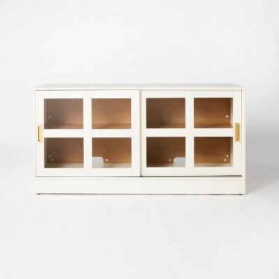 Promontory Sliding Glass TV Stand - Threshold™ Designed With Studio McGee 2 Promontory Sliding Glass TV Stand - Threshold™ Designed With Studio McGee - Image 2