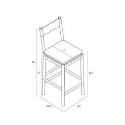 Emery Wood Counter Height Barstool With Upholstered Seat And Sling Back Natural - Threshold™ Designed With Studio McGee -Threshold GUEST 195f58ad 8370 4b07 a2c7 caa1f841e5e6