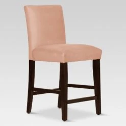 Threshold 51 25" Velvet Parsons Counter Height Barstool Wood - Threshold™