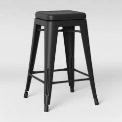 Set Of 2 Carlisle Backless Swivel Counter Height Barstool Matte Black - Threshold™ -Threshold GUEST 1ab67110 142e 49dc 94a3 87d6d18c09f9