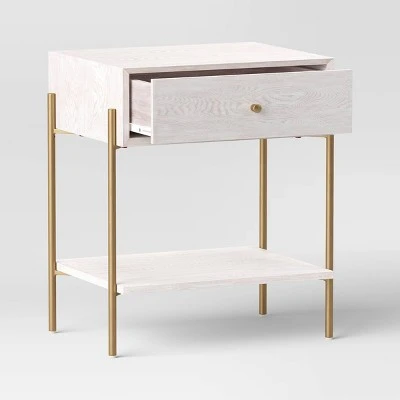 Natural Luxe Accent Table Off-White - Threshold™ 1 Natural Luxe Accent Table Off-White - Threshold™