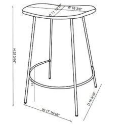 Clarkston Metal Counter Height Barstool With Upholstered Seat - Threshold™ Designed With Studio McGee -Threshold GUEST 23096c73 19b3 49a1 aee5 9efbd5fdbbf1