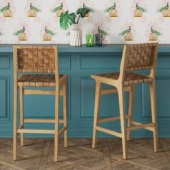 Threshold 37 Ceylon Woven And Wood Barstool - Threshold™