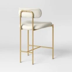 Orion Luxe Backed Counter Height Barstool With Brass Legs Gray Velvet - Threshold™ -Threshold GUEST 33b10d11 4ac6 416d b941 181159cfc112