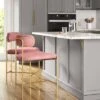 Orion Luxe Backed Counter Height Barstool With Brass Legs Blush Velvet - Threshold™