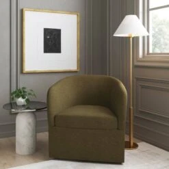 Rhea Swivel Chair In Linen - Threshold™ -Threshold GUEST 36774f99 22fd 4368 b1ed 89e0c21f5995