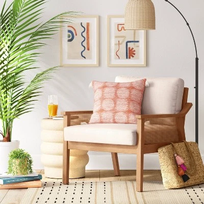 Westbury Cane Lounge Armchair Beige - Threshold™ 1 Westbury Cane Lounge Armchair Beige - Threshold™