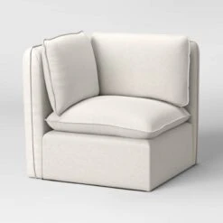 3pc Haven French Seam Modular Sectional Cream - Threshold™