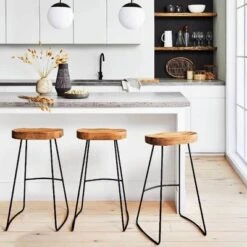 Hull Low Back Wood/Metal Counter Height Barstool - Threshold™ -Threshold GUEST 4657e6fd 7d27 433d 85bd 695cd9432ba4