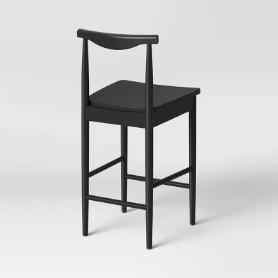 Biscoe Wood Counter Height Barstool Black - Threshold™ 3 Biscoe Wood Counter Height Barstool Black - Threshold™ - Image 3