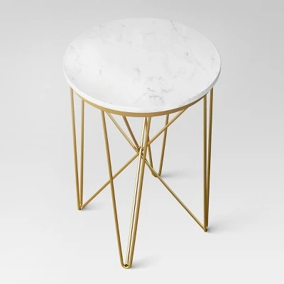 Marble Top Round Table Gold - Threshold™ 2 Marble Top Round Table Gold - Threshold™ - Image 2