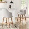 Kinston Swivel Curved Back Upholstered Counter Height Barstool - Threshold™