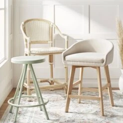 Parksley Rattan And Woven Counter Height Barstool White - Threshold™ -Threshold GUEST 51f30ece 4c8b 4fcf 8461 e948b9e3ffda