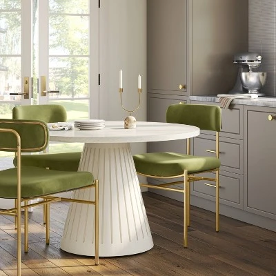 Orion Luxe Dining Chair With Brass Legs Olive Green Velvet - Threshold™ 1 Orion Luxe Dining Chair With Brass Legs Olive Green Velvet - Threshold™