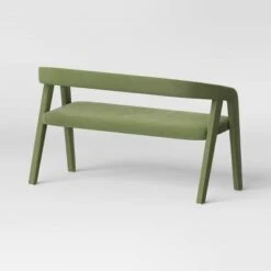 Lana Curved Back Upholstered Dining Bench Olive Green Velvet - Threshold™ -Threshold GUEST 544fc6aa cc08 486b b79b afcfc5ff936b