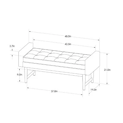 Verken Mid Century Modern Settee Bench - Threshold™ 7 Verken Mid Century Modern Settee Bench - Threshold™ - Image 7