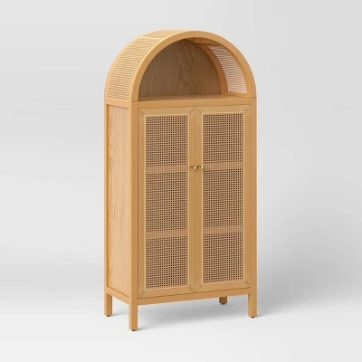 Woven Arched Wood Cabinet - Threshold™ 9 Woven Arched Wood Cabinet - Threshold™ - Image 9