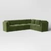 6pc Haven French Seam Modular Sectional Velvet Dark Green - Threshold™