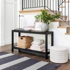 Console Table With Woven Rattan Shelf Black - Threshold™ Designed With Studio McGee 17 Console Table With Woven Rattan Shelf Black - Threshold™ Designed With Studio McGee -Threshold GUEST 5cacba25 9de0 4a9b 86d8 dd94f14308e1