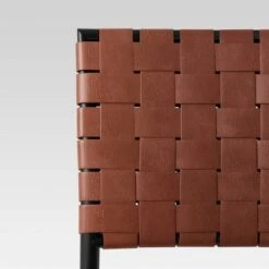 Wellfleet Woven Faux Leather Metal Base Counter Height Barstool - Threshold™ -Threshold GUEST 600d4296 a27d 474b 916f d7e59a94ae23