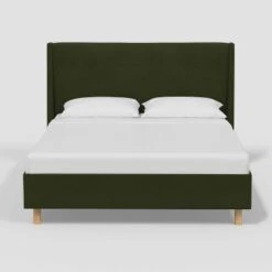Encino Wingback Platform Bed In Dry Velvet - Threshold™ Designed With Studio McGee