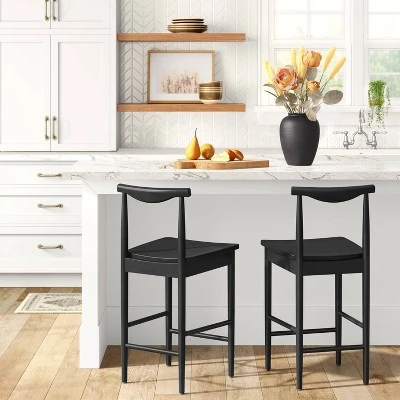 Biscoe Wood Counter Height Barstool Black - Threshold™ 1 Biscoe Wood Counter Height Barstool Black - Threshold™