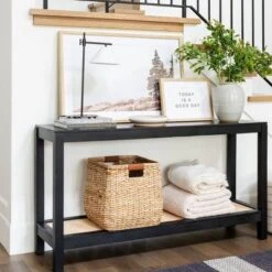 Console Table With Woven Rattan Shelf Black - Threshold™ Designed With Studio McGee 16 Console Table With Woven Rattan Shelf Black - Threshold™ Designed With Studio McGee -Threshold GUEST 6e7f68b7 50c5 44c5 965d a4d52aa919cd