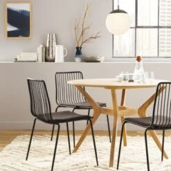 Set Of 2 Sodra Rounded Seat Wire Dining Chair Black - Threshold™ -Threshold GUEST 6f05db17 a1e7 4f0e aa70 cf0fd57b7d88