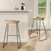 Hull Low Back Barstool Wood/Metal - Threshold™
