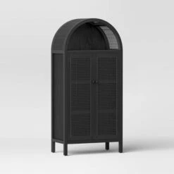 Woven Arched Wood Cabinet - Threshold™ 16 Woven Arched Wood Cabinet - Threshold™ -Threshold GUEST 71d7b8e7 0b8a 4c88 af3c ece9ad48100b