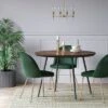 2pk Nils Brass Base Dining Chair Velvet Forest Green - Threshold™