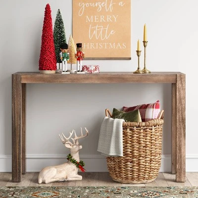 Bayshore Herringbone Console Table Brown - Threshold™ 1 Bayshore Herringbone Console Table Brown - Threshold™