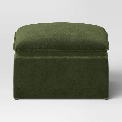 Haven Velvet Modular French Seam Sofa Ottoman Dark Green - Threshold™ 2 Haven Velvet Modular French Seam Sofa Ottoman Dark Green - Threshold™ - Image 2