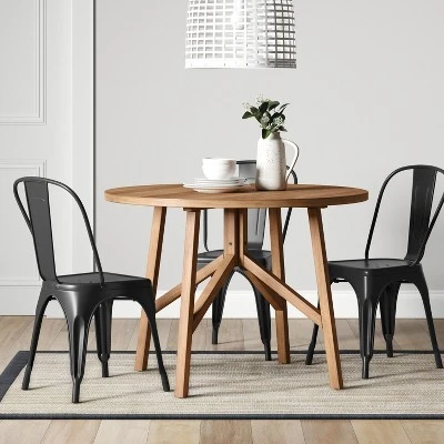 42" Clarksburg Cross Leg Wood Dining Table Round Brown - Threshold™ 1 42" Clarksburg Cross Leg Wood Dining Table Round Brown - Threshold™