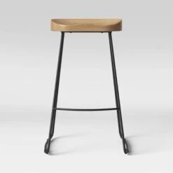 Hull Low Back Barstool Wood/Metal - Threshold™ -Threshold GUEST 94c2a590 54b9 4e8d 8e3a 2a073684c565