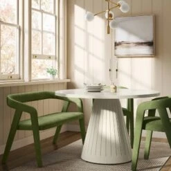 Lana Curved Back Upholstered Dining Bench Olive Green Velvet - Threshold™