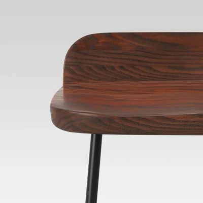 Lorton Low Back Metal Leg Wood Counter Height Barstool - Threshold™ 3 Lorton Low Back Metal Leg Wood Counter Height Barstool - Threshold™ - Image 3