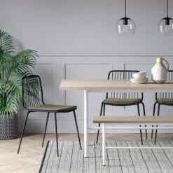 Set Of 2 Sodra Rounded Seat Wire Dining Chair Black - Threshold™