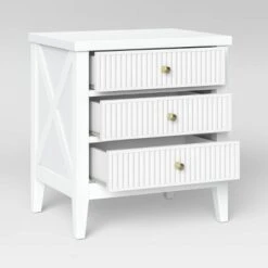 Wrentham Beadboard Farmhouse 3 Drawer Nightstand White - Threshold™ -Threshold GUEST 9ed7fc48 a90d 4ecd 8fe5 c020545e0a69