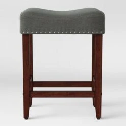 24" Rumford Saddle Counter Height Barstool With Wood Leg - Threshold™ -Threshold GUEST 9f8adbb6 7554 4f1d bfb7 6199628c5a8d