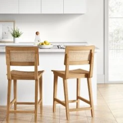 Threshold 39 Tormod Backed Cane Counter Height Barstool - Threshold™