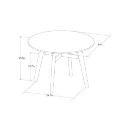 44" Maston Dining Table Round Hazelnut - Threshold™ -Threshold GUEST a6ac0a96 9192 4c28 b6ed a7317f1763ef