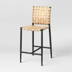 Wellfleet Woven Faux Leather Metal Base Counter Height Barstool - Threshold™ -Threshold GUEST a93c73eb d6f8 49f9 8e4b 6589cc6f1395