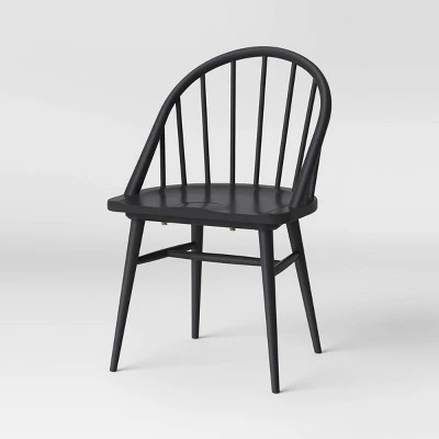 2pk Adwolf Rounded Spindle Dining Chairs Black - Threshold™ 2 2pk Adwolf Rounded Spindle Dining Chairs Black - Threshold™ - Image 2