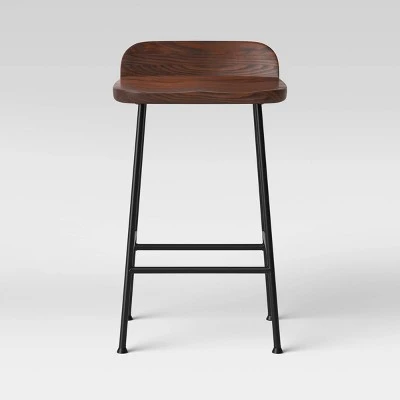 Lorton Low Back Metal Leg Wood Counter Height Barstool - Threshold™ 2 Lorton Low Back Metal Leg Wood Counter Height Barstool - Threshold™ - Image 2