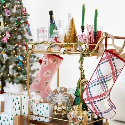 Metal, Wood, And Leather Bar Cart - Gold - Threshold™ 5 Metal, Wood, And Leather Bar Cart - Gold - Threshold™ - Image 5