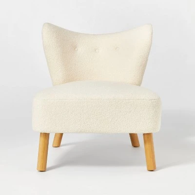 Sculpted Faux Shearling Accent Chair Cream - Threshold™ Designed With Studio McGee 2 Sculpted Faux Shearling Accent Chair Cream - Threshold™ Designed With Studio McGee - Image 2