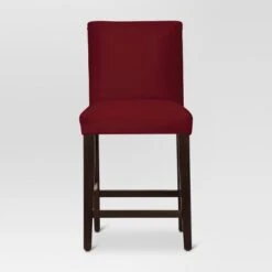 25" Velvet Parsons Counter Height Barstool Wood - Threshold™ -Threshold GUEST b539eeaa 1ae4 48fe 875e 083e930b8dc6