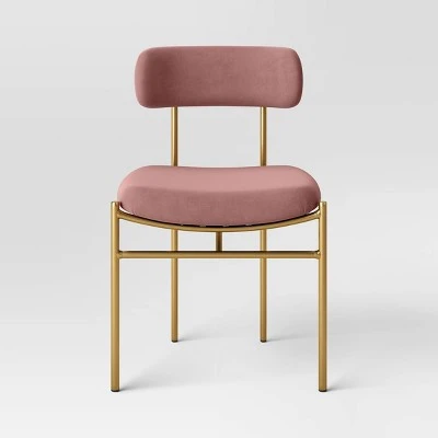 Orion Luxe Dining Chair With Brass Legs Blush Velvet - Threshold™ 2 Orion Luxe Dining Chair With Brass Legs Blush Velvet - Threshold™ - Image 2